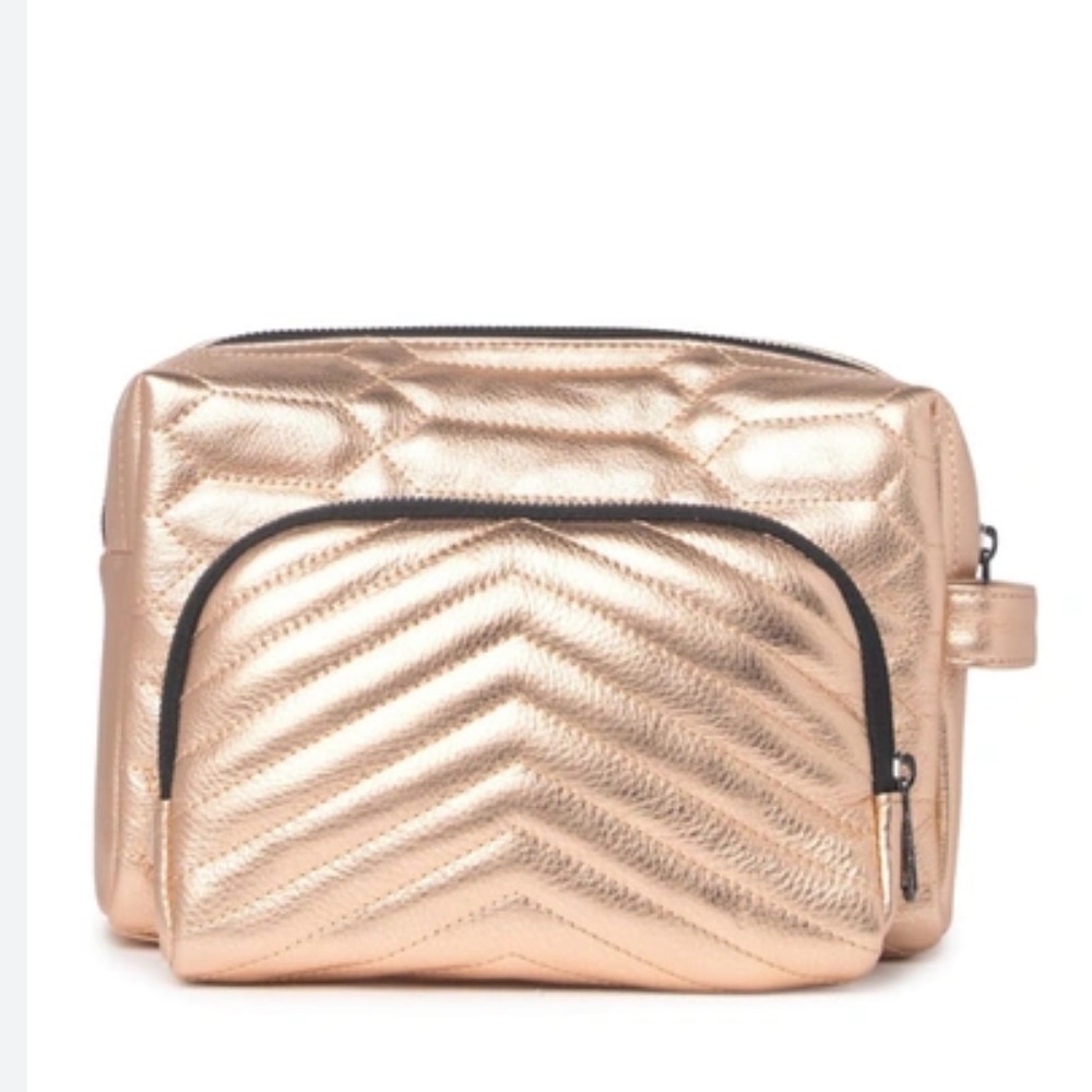 Aimee Kestenberg Metallic Gold Cosmetic Bag Set